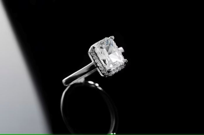emerald cut cz ring